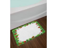 Pine Red Bows Bath Mat