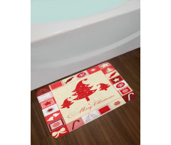 Trees Candy Stars Bath Mat