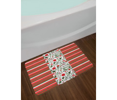 Stripes Floral Border Bath Mat