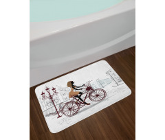 Young Girl in Paris Bath Mat