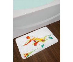 Soccer Player Athlete Bath Mat