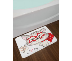 Cat Star Glasses Funny Bath Mat