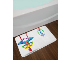 Aerial Yoga Fractal Body Bath Mat