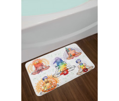 Men in Watercolors Sketch Bath Mat