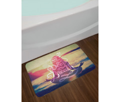 Woman Calm Sunset Beach Bath Mat