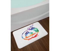 Watercolors Birds Music Bath Mat