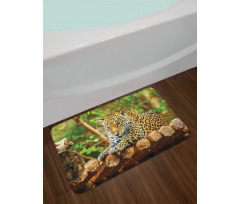 Jaguar on Wood Wild Feline Bath Mat