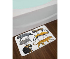 Cartoon Wild Animals Africa Bath Mat