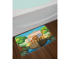 Floating Boat with Animals Bath Mat