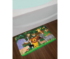 Exotic Jungle Cheerful Fun Bath Mat