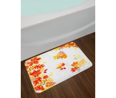 Tree Leaves and Berries Bath Mat