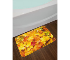 Wet Maple Leaves Nature Bath Mat