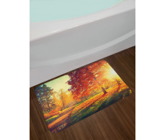 Misty Day in the Forest Bath Mat