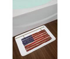 Rustic Flag Bath Mat