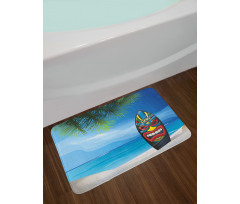 Tiki Surfboard Bath Mat