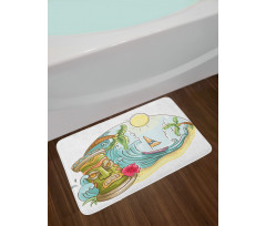 Cartoon Beach Bath Mat