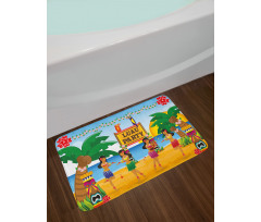 Luau Party Dance Bath Mat