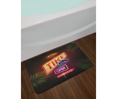 Neon Sign Design Bath Mat