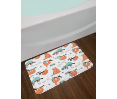 Sloths on Branches Bath Mat