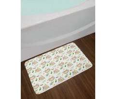 Mother Baby and Flowers Bath Mat