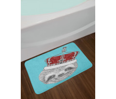 Sloth with Imperial Crown Bath Mat