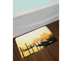 Romantic City at Sunrise Bath Mat