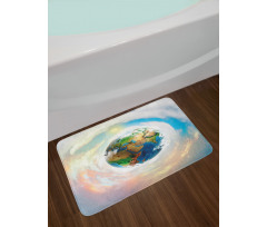 Vibrant Planet Continents Bath Mat