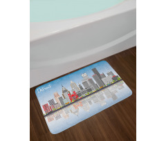 Cityscape Skyscrapers Bath Mat