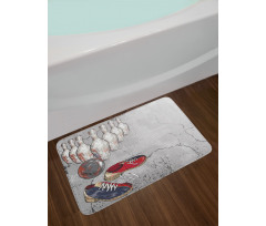 Grunge Objects Bath Mat