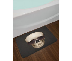 Funny Glass Skeleton Head Bath Mat