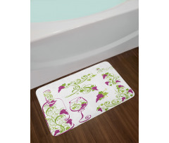 Bottle Glass Grapevines Bath Mat