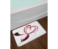 Heart Shape Spilling Wine Bath Mat