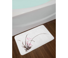 Traditional Ink Orchid Bath Mat