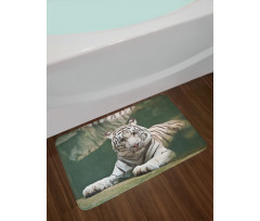 White Tiger Swimming Fun Bath Mat