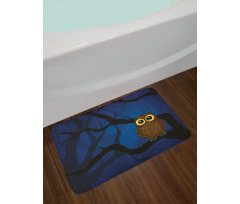 Owl on Tree Branch Bath Mat