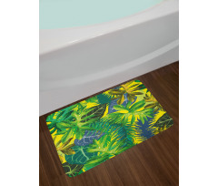 Exotic Leaves Watercolor Bath Mat