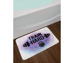 Watercolors Train Hard Bath Mat