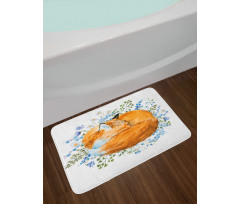 Sleeping Fox Watercolors Bath Mat