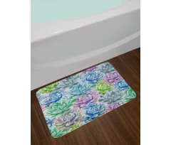 Flowers in Watercolor Bath Mat