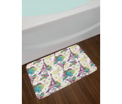 Flower Bouquets Hearts Bath Mat