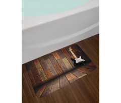 Guitar Wood Room Bath Mat