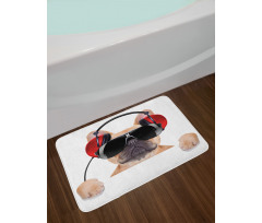 DJ Bulldog Music Bath Mat