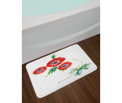 Red Watercolors Bath Mat