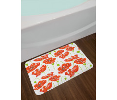 Doodle Poppies Bath Mat