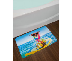 Dog in the Ocean Bath Mat