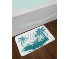 Grunge Tropical Bath Mat