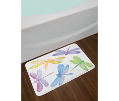 Watercolor Winged Bug Bath Mat