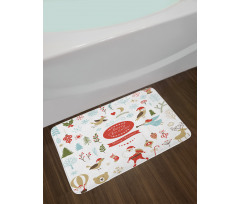 Xmas Elements Design Bath Mat