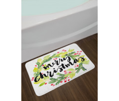 Watercolor Wreath Bath Mat