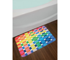 Rainbow Squares Art Bath Mat